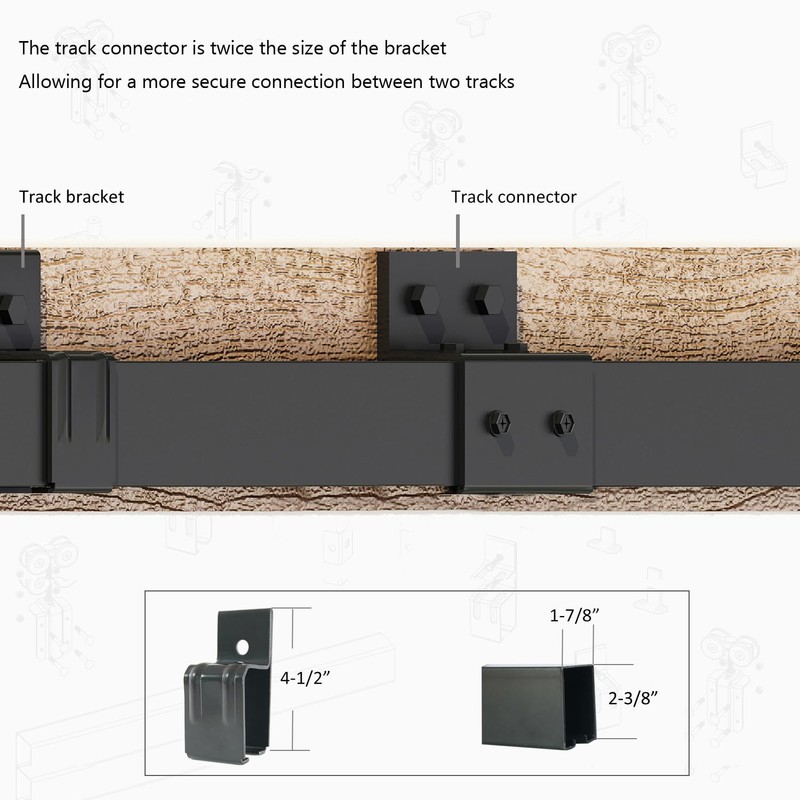 DIYHD 12FT Box Rail Heavy Duty Exterior Sliding Barn Door