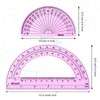 EBOOT 2 Pcs Plastic Protractor Clear 180 Degrees Transparent Protractor