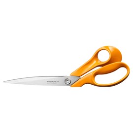 Fiskars Classic 1075056 Right-Handed Dressmaking Scissors, Total Length: 27.5 cm, Improved Torx Screw and Ergonomic Handle, Quality Steel/Plastic, Orange