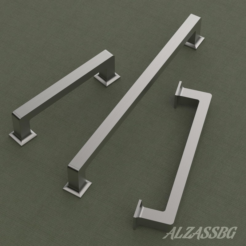 Alzassbg 10 Pack Brushed Satin Nickel Cabinet Pulls, 5 Inch(128mm)