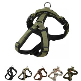 【Hakusan】 Zero Harness,Dog Harness, Padded, Adjustable, No Pull Design, Safety,Japanese Brand,Small Dog,Medium Dog, (Black×Green, XS)