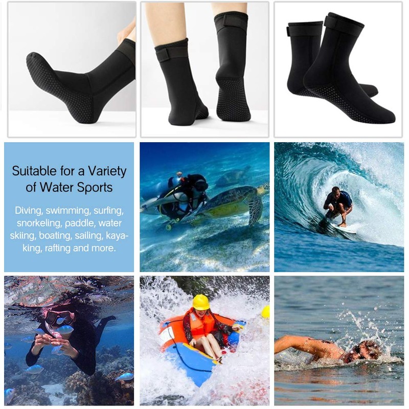 HINATAA 3mm Neoprene Wetsuit Socks,Thermal Wetsuit Socks, Quick-Drying Non-Slip Diving