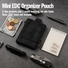 VIPERADE VE28 6-in-1 Mini EDC Pouch Mini Pockets Organiser with 6 Pockets, Small EDC Pocket Organiser, Mini Multitool Bag, Key Bag, Small Men's Purse, Small Backpack Accessory Bag, Black