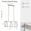 WUZUPS 3-Light Chandelier Glass Cube Shade Pendant Light Modern Lighting