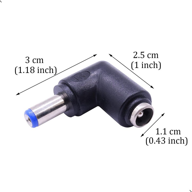 helpers lab DC Connector Angle, 5 Pieces Angle Plug, Male