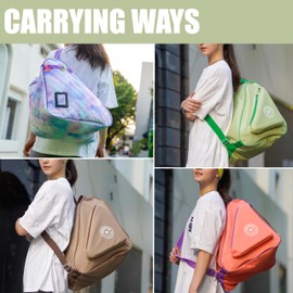 HEXIFUL Skate Bag to Carry Ice Skates, Inline Skates, Roller Skates and Quad Skates for Both Kids and Adults (Grass/Green 014)