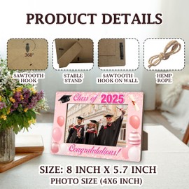 Zcsni Graduation Picture Frame, Class Of 2025 Gifts, High School College Grad Gifts For Daughter Son Women Men, Tabletop & Wall Photo Frame Decorations For 4x6 Inches Photo -C08