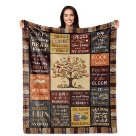 PAZISOL Book Lovers Gifts, Gifts for Book Lovers Women, Bookish Gifts for Readers, Book Club Gifts Ideas, for Book Lover, Librarian Bookworm Gift, Reading Book Themed Gifts 60"X50" Blanket