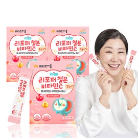 Vitamin Village [3-month supply] Vitamin Village Golden My Baby Lipoper Iron Vitamin C Peach Flavor Whole Family Children’s Pregnancy Iron Supplement 30 sachets, 3 pieces / [3개월분] 비타민마을 금쪽같은내새끼 리포퍼 철분 비타민C 복숭아맛 온가족 어린이 임산부 철분제 30포, 3개