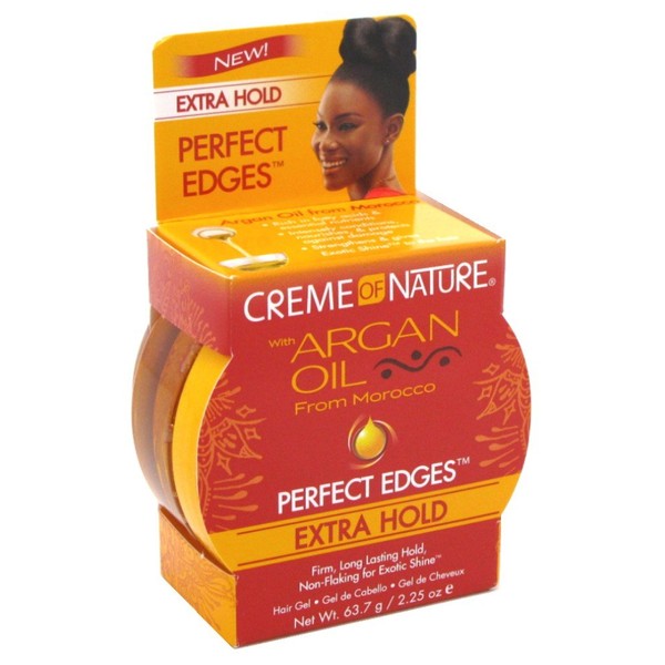Creme Of Nature Argan Oil Perfect Edges Extra Hold 2.25 Ounce (66ml) (2 Pack)