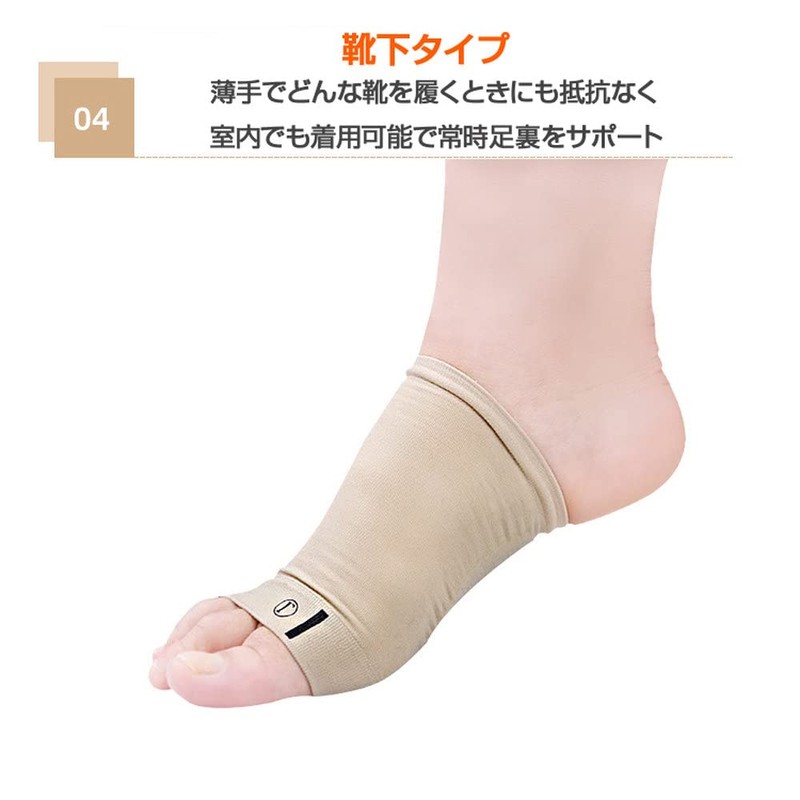 Hiro 扁平足サポーター 1足セット 男女兼用 土踏まず アーチサポート 水洗い可 弾力性 通気性 室内靴下にも