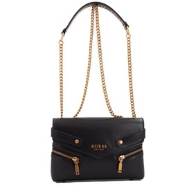 GUESS Women's Trissa Convertible Flap Flap Crossbody Bag, black