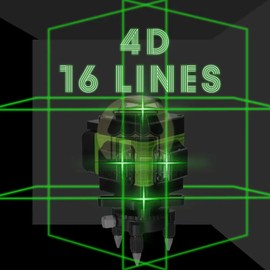 16 Lines 4D Laser Level 360° Self Leveling Rotary Cross Line Measure Batteries