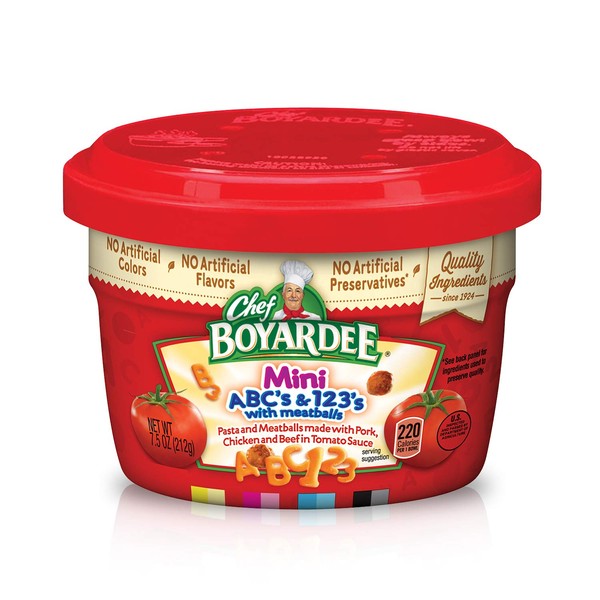 Chef Boyardee Mini-Bites Spaghetti Rings & Meatballs, Mini ABC’s & 123’s with Meatballs