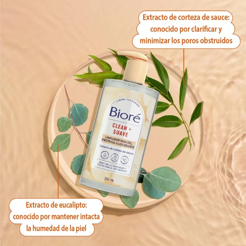 Bioré Limpiador Facial Gel Piel Sensible Propensa Acné 200ml