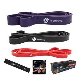 Sportisimo Power Bands - Paquete de Ligas de Resistencia para Ejercicio Pull Ups Bandas Gym Entrenamiento Elasticas Fitness Casa Gimnasio (3 Niveles)
