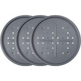 Large Perforated 33.5cm Pizza Oven Tray Baking Tray Set Tray/Pan with Holes, Non-Stick, Multi-Pack Pizza Trays - Dishwasher Safe and Easy Cleaning by KITCHENEUR® (3)