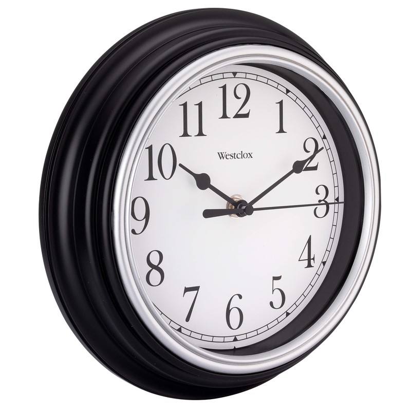 Westclox Quartz Movement Round Wall Clock, Contemporary Analog Design, Battery-Powered