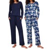 Ekouaer 2 Pack Women's Pajama Set Soft Long Sleeve Sleepwear