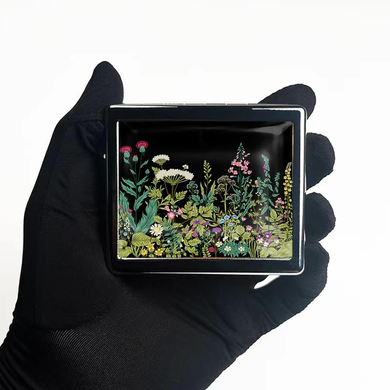 HowGuu 7 Days Chromed Shiny Silver Pill Organizer with Mirror