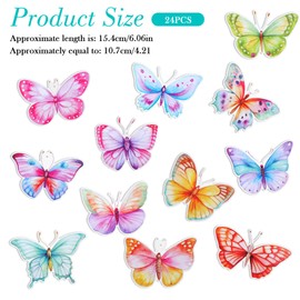 30 Pcs Hanging Butterfly Decorations Paper Butterfly Party Decorations with Streamer Hanging Ceiling Swirl for Spring Summer Easter Butterflies Themed Birthday Party Decoration