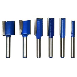 1/4 inch Shank dado Blade Router bits Straight Router Bit Set, Double Flute Dado & Groove Cutting Bits – for Woodworking, Template Routing, and Precision Straight Cut 6Pcs