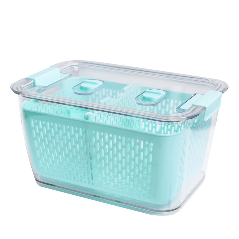 Kitchen Spaces Colander Bin, Produce Saver, Fridge Organizer With Lid,