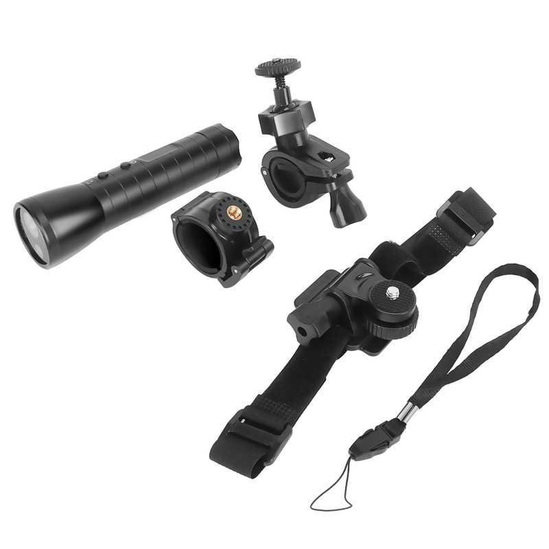 Motorcycle Helmet Camera 1080P HD Sports Action Camera Flashlight Shaped