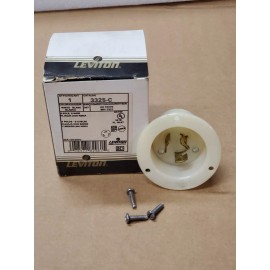 Leviton 3325-C 20A 125/250V Male Panel Mount Flanged Inlet Twist Lock Connector