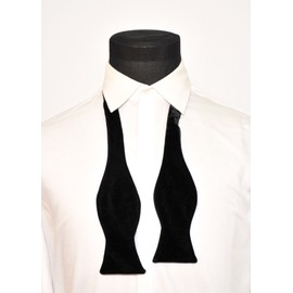 FERUCCI Mens FERUCCI Oversized Self Tie Bow - Black Velvet Bowtie, Mens big bow tie