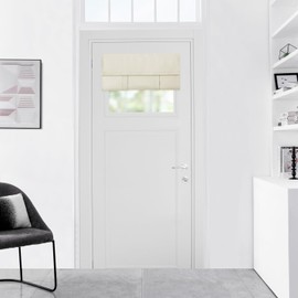 WdFour Side Door Curtains for Door Window, Room Darkening Solid Color Door Window Covering for Glass Door, Front Door Sidelight Curtain Tie up Shade 25W x 20L Inches, 1 Panel,Oatmeal.