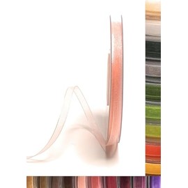 s.dekoda Ribbon 50 m x 3 mm Light Pink Organza Chiffon Gift Ribbon Organza Ribbon [1350-216-3]