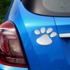 MINGZE 4pcs 3D Chrome Dog Paw Footprint Car Sticker, Auto