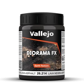 Vallejo Vallejo - Diorama FX Earth Textures | Black Lava - Asphalt 200 ml (6.76 fl.oz.) | Premium Acrylic Color For Modelers & Miniature Enthusiasts