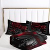 AILONEN Red Rose Comforter Set Queen Size, 3D Red Floral