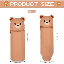 KKTONGXI Kawaii Federmäppchen, mäppchens, 2-in-1 Weiche Silikontasche, Cartoon Federmäppchen, Stand Up Federmäppchen, Tier Stifthalter, Stifte Mäppchen, Stifthalter Bleistifttasche Mädchen Junge