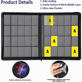 Premium 1280+ Capacity 20-Pocket Side Loading Trading Card Binder, Ringless Acid-Free Pages for TCG, MTG, Sports Cards, Game & Collector Storage Album with Customizable Labels (Puple)