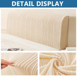 Stretch Headboard Covers for King/Double/Single Size King Size Bed Headboard Slipcover Bed Head Cover Dustproof Protector Cover for Bedroom Décor(Beige Color,67-75inch/170-190cm)