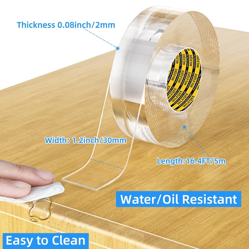 Clear Edge Protector Strip, 1.18in x 16.4FT, Sharp Edge Wrap