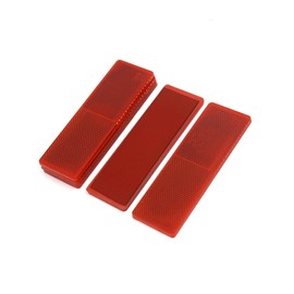 Partuto Red Reflective Plate Sticky Reflector 14.5cm Long w/o Holes 5 Pcs Replacement