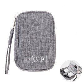 CRSUSUKJ Cable Organiser Bag, Mini Electronic Case, Electronic Bag Organiser, Universal Travel Cable Electronics Accessories Bag, Travel Organiser Case for Cables, Hard Drives, Multifunctional, gray,