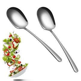 Set of 2 Stainless Steel Serving Spoons with Long Handles for Large Banquet Household Kitchen Supplies Serving Cutlery 29 cm