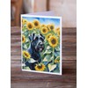 Caroline's Treasures Giant Schnauzer in Sunflowers Greeting Cards Pack of