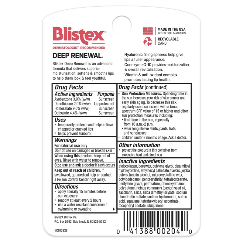 Blistex SPF 15 Deep Renewal Lip Protectant,for Younger lokking Lips,