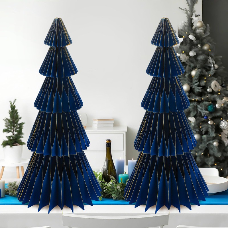 Motipuns 2 Pcs 20 Inch Large Paper Christmas Trees Decorations