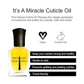 deborah lippmann It's A Miracle Intense Therapy Cuticle Oil | Nourishes and Repairs with 10 Essential Oils | 10 Free, Vegan Formula, No Animal Testing