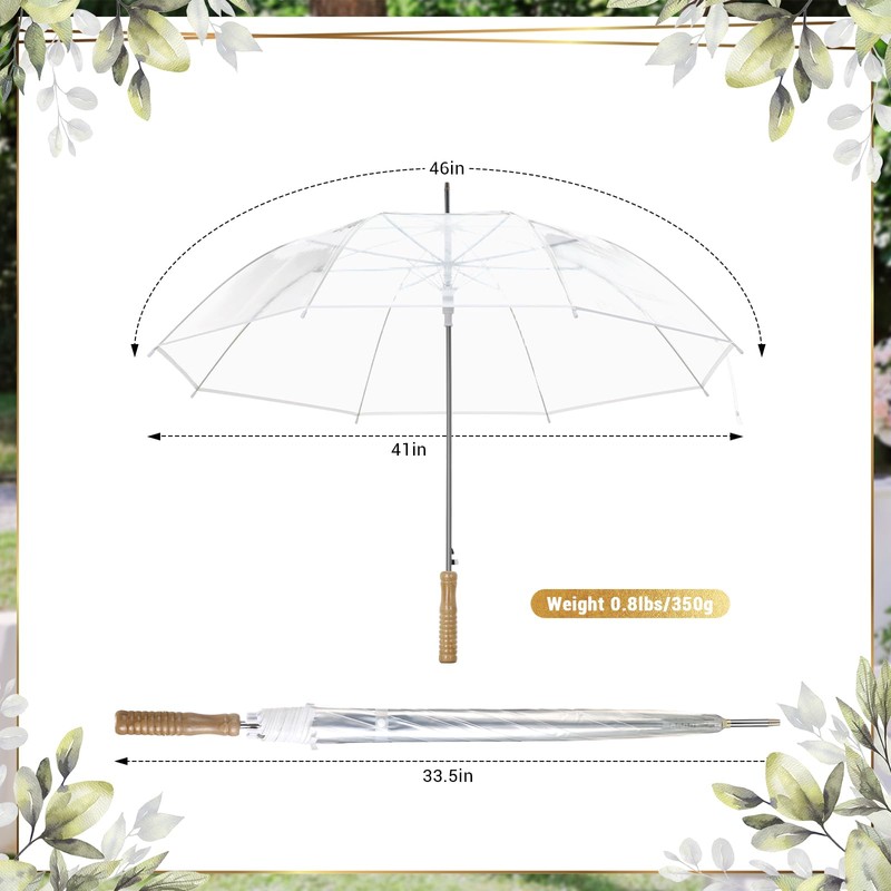 Cosblank 12 Pcs Wedding Umbrellas Bulk, 41 Inch Wedding Stick