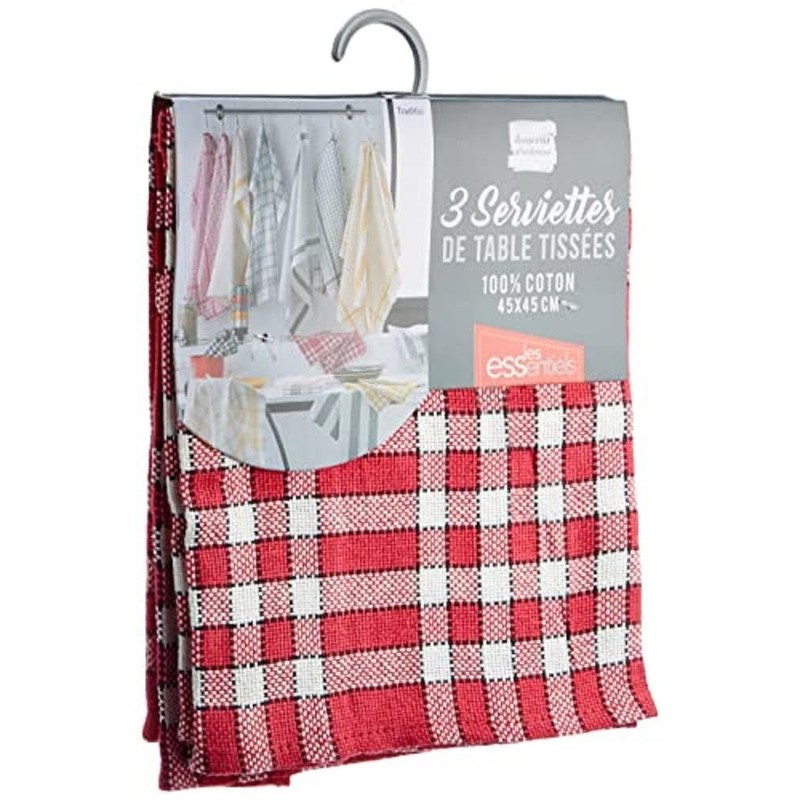 Douceur d 'Intérieur Traditio Napkins, Cotton, Red, 40 x 40