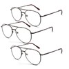 EYE ZOOM 3 Pack Metal Frame Aviator Style Reading Glasses