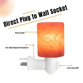 Himalayan Salt Lamp Night Light - 2 Pack Natural Cylinder Himalayan Rock Salt Lamp - Plug-In Salt Rock Night Lights for Bedroom, Sleep, Relaxation, Warm Glow Crystal Decorative Ambient Lighting